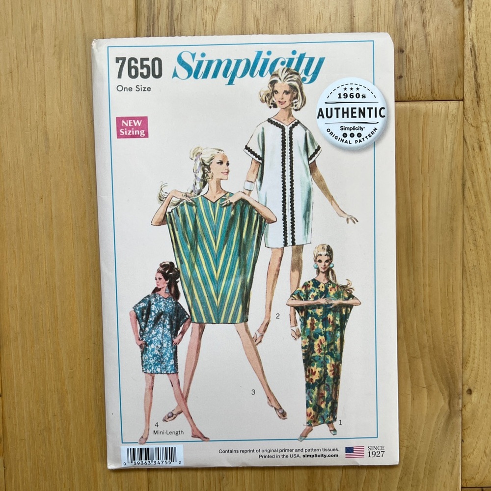 Simplicity 7650, Vintage Reproduction Pattern